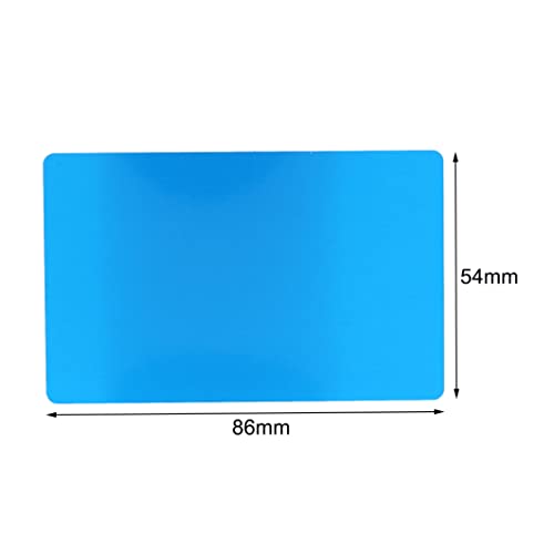 Pack of 50 Blank Business Cards, Laser Engraved Business Cards 0.4mm Aluminum Smooth Business Visiting Name Cards Round Corner(Blue) - Image 4