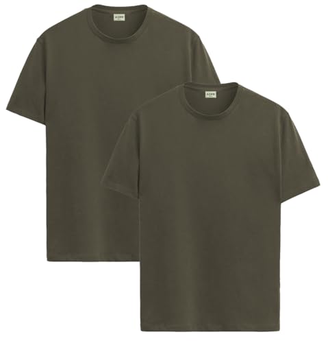 Image of ADRO Men's Cotton Regular Fit Combo Plain Solid T-Shirt Pack of 2