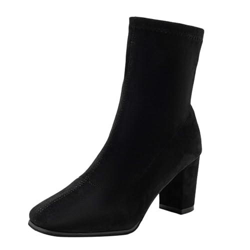 Bottines pour femme en daim à talon bloc élégant pour l'hiver