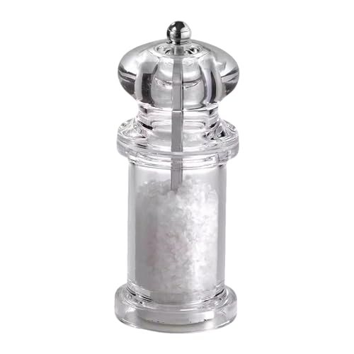 Molinillo de pimienta – Molinillos para pimienta y sal con tarros recargables – Molinillo ajustable, recipientes transparentes para especias, utensilios de cocina para pimienta negra
