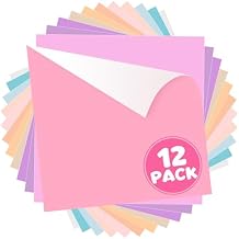 WRAPXPERT Pastel Vinyl Permanent - 12 Sheets Bundle 12"x12" Matte Boho Craft Vinyl Sheets Pastel Colors Adhesive Vinyl Craft Cutters DIY Projects for Cricut Silhouette Cameo