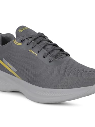 Image of Liberty Leap7x KOOPER-1E Men Sports Running Shoes - Black & Dark Grey | Comfortable and Durable Lace-Up Closure - Suitable for Lacing Walking, Gym, Jogging and Outdoor Shoes for Man