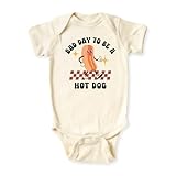 MangoHouse Bad Day To Be A Hot Dog Retro Graphic Baby Bodysuit, Toddler And Kids T-Shirt – Funny Hot Dog Design