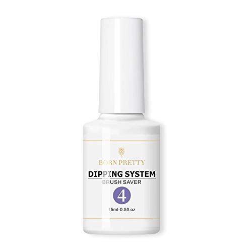 BORN PRETTY Dipping Nail Powder System Liquid Base Top Coat Activator Brush Nail Art Natural Dry Without Lamp Cure (#4-BRUSH SAVER-15ML)