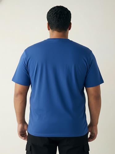 Image of Men Plus Size Printed Cotton Tee Regular Fit Round Neck Half Sleeve T-Shirt