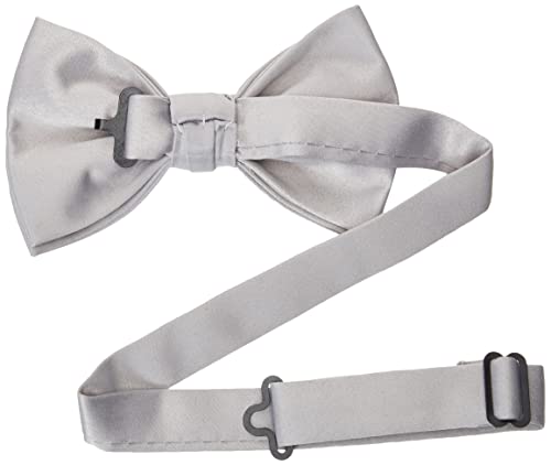 Stacy Adams Men's Satin Solid Bow Tie, Silver, One Size #TOP2