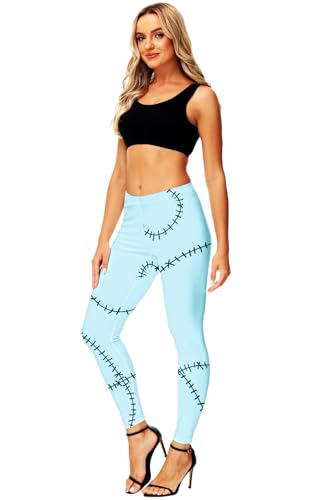 Aobute Halloween Costume Leggings Womens Sally Scary Stitched Printed Funny High Waist Party Tights Xl thumb #6