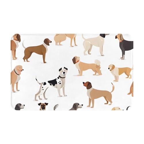 Beagle Dog Print Living Room Bathroom Kitchen Anti Slip and Absorbent Carpet, Indoor Entrance Door Muddy Floor Mat, Ultra Soft Washable Carpet 21x31.5 Inches