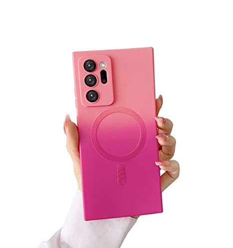 Doowear Galaxy Note 20 Ultra Case Magnetic [Support Magsafe Charger] Wireless Anti-Scratch Shockproof Camera Protection Gradient Silicon Phone Cover Case for Samsung Galaxy Note 20 Ultra 6.9'-Pink