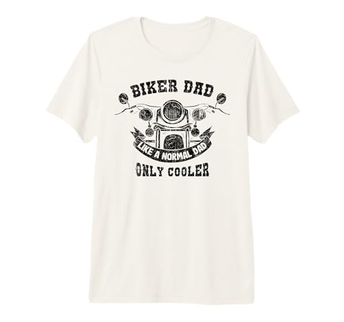 Mens Funny Biker Dad Cool Motorcyclist Motorbike Bike Daddy Gift Premium T-Shirt