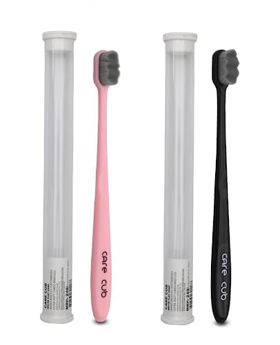 CARECUB Black & Pink ZigZag Ultra Soft-Bristles Micro Nano 10,000 Bristle Good Cleaning Effect For Sensitive Teeth Oral Gum,Manual Toothbrush For Adults pack of 2 (B0CLB4LJ27) Amazon Price History, Amazon Price Tracker