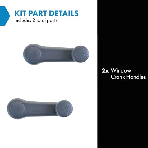 Image of TRQ Window Crank Handle Set Gray Compatible with 1995-2006 Hyundai Accent 1996-2000 Elantra 1999-2001 Sonata