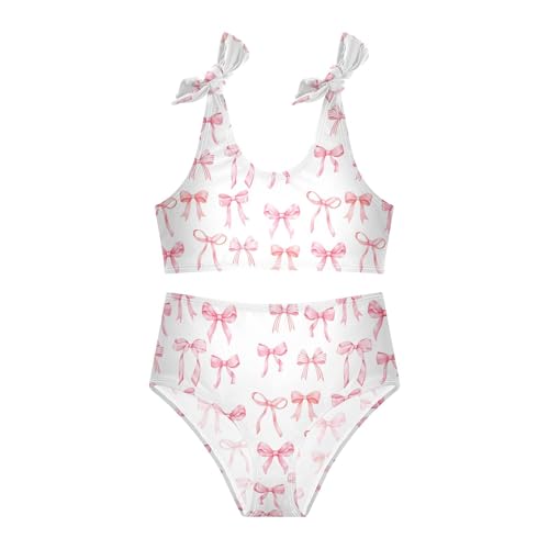 Image of Girls Tankini Swimsuit 2 Piece Pink Unicorn Donuts Summer Beach Bikini Bathing Suit 3T