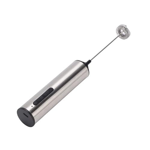 Asixxsix Potente Vaporizador de Leche de Acero Inoxidable Recargable por USB, Batería de 800 MAh, Mezclador Portátil Compacto para café con Leche.