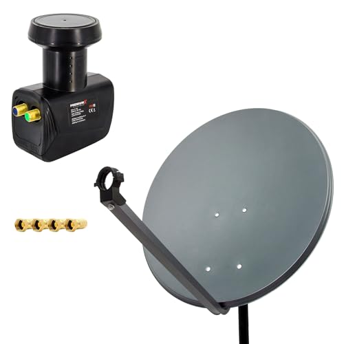PremiumX Satelliten-Komplettanlage 80cm Satellitenschüssel...