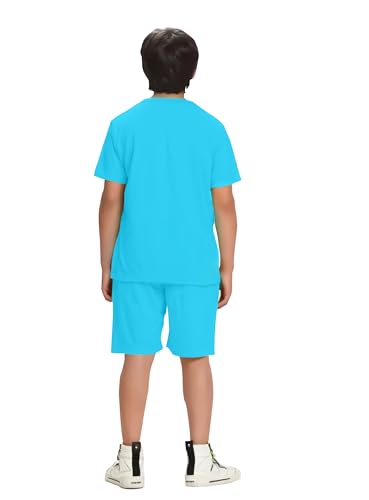 Image of KYDA KIDS Boys 100% Pure Combed Cotton Co-ord Clothing Set Premium Printed T-Shirt & Shorts | Relaxed Fit Summer Outfit for Kids