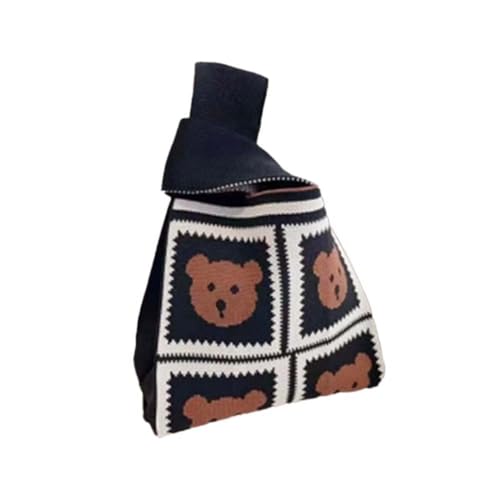 Japanese Style Fashion Cute Handbags, Phone Key Hobos Tie Up Bags, Women's Wrist Totes, Portable Storage Bags,Knot Pouch A06