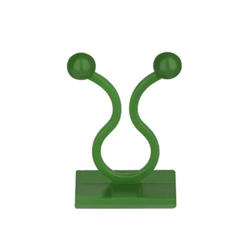 Image of Cinagro Plant Climbing Wall Clips with Self-Adhesive, 100 Pieces, Green | Easy Clip for Vine & Stem Support, Reusable Clips for Home Garden, Balcony