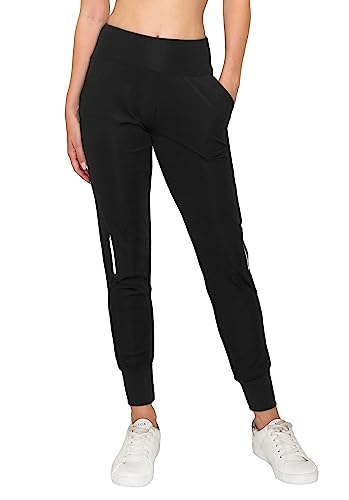 Pantalon de jogging avec poches femme pantalon de survêtement doux noir XS