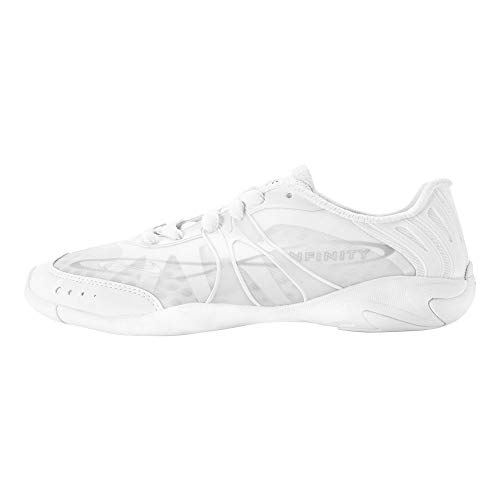 Nfinity Vengeance White Cheer Shoes for Youth Girls – High-Performance Breathable Sneakers for Cheerleading, Dance, and Sports Training – Lightweight and Durable for Competition
