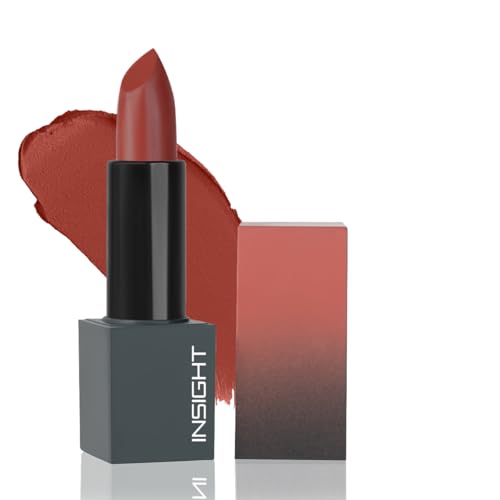 Image of INSIGHT Velvet Matte Lipstick (Romantic Rose) | Long Lasting, Smudge-Proof & Non-Drying | Enriched with Cocoa Butter, Argan Oil & Vitamin E | Smooth Application, Bold Pigment - 3.8g