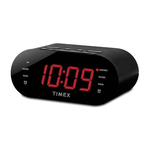 Timex Alarm Clock for Bedroom with FM Radio and 10 Station Presets, Clock Radio with Dual Alarms, USB Charger, Large Display, Sleep Timer, and Snooze – Black (T232B)