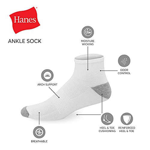 Image of Hanes Men's Socks, Active Cool X-temp Lightweight Moisture-wicking Cushioned Ankle, Crew and No Show, 12 and 14 Pair Packs