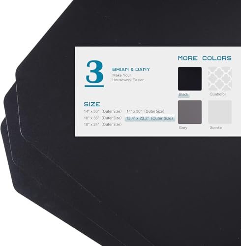Image of BRIAN & DANY Wire Shelf Liner 13.4 inch X 23.2 inch, Heavy Duty Shelf Liners for Wire Shelving, Waterproof Protector Mats, Set of 3, Black