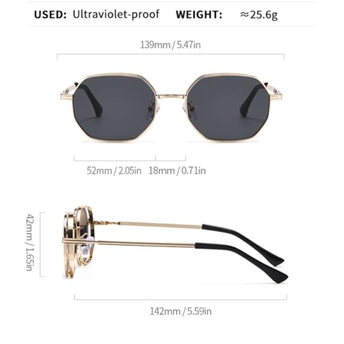 Lunettes de soleil en métal Polygon au design géométrique - 2