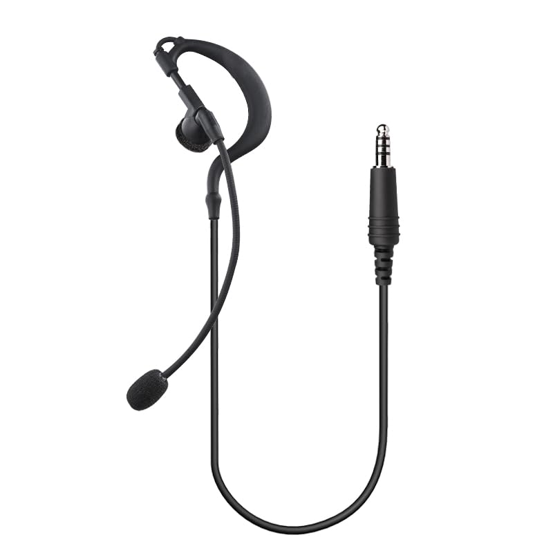 Auriculares tácticos Covert con gancho en G y cable para intercomunicador