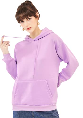 Image of BE SAVAGE Women's Solid Full Sleeves Cotton Hoodie