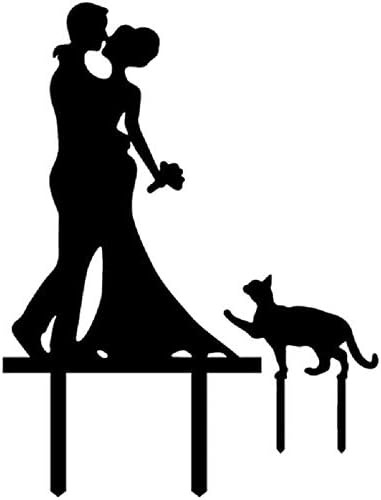 Wedding Anniverary In The Family Cake Topper Couple Bride Groom Cats