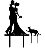 YAMI COCU Wedding Anniverary In The Family Cake Topper Couple Bride Groom Cats