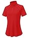 LOMON Womens Golf Polos Short Sleeve 1/4 Zipper Lapel Collar Curved Hem 2026 Fashion Casual Polo Shirt Camisas para Mujer (Red,Small)
