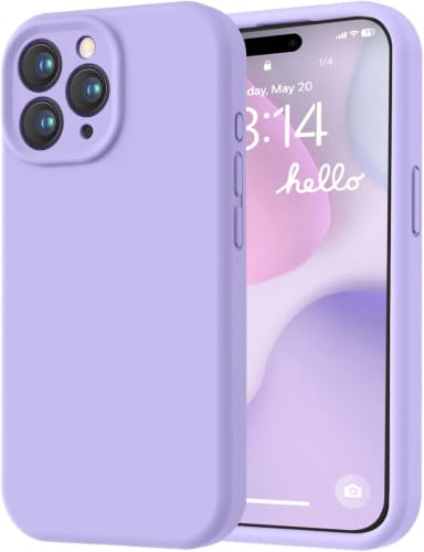 Image of LOVE 3000 Designed for iPhone 15 Pro Case, Premium Silicone with [Soft Anti-Scratch Microfiber Lining] Shockproof Protective Phone Case for Men Women Girls 6.1 inch, Light Purple