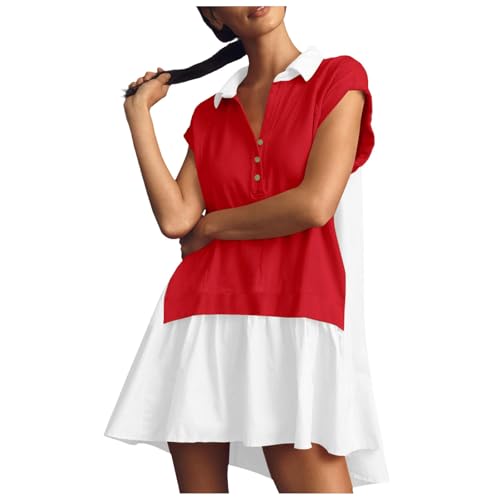 Robe t-shirt d'été pour femme tendance col en V vêtement chic de soirée