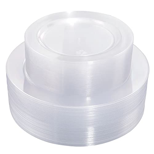 Disposable Clear Plastic Plates. Liacere 120Pieces Clear Plastic Plates