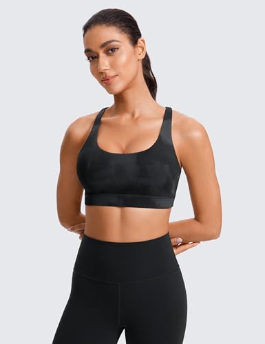 Image of CRZ YOGA Naked Feeling Strappy Sports Bras | Medium Support, Removable Pads, Yoga, Sleek, Scoop Neck, for Women