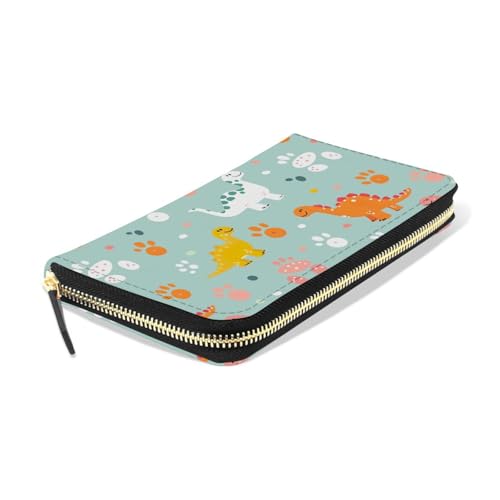 Cute Dinosaurs Women's Large Capacity Wallets Holder Wallet Credit Card Clutch Coin Pocket Pu Leather Zipper Closure Deal Gift for Women 212198733