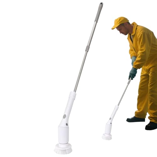 Electric Brush for Cleaning | Electric Rotating Brush Cleaner for Bathroom,Rechargeable Long Handle Scrubbing Tools Tile Detailing Supplies for Bathtub Toilet Kitchen