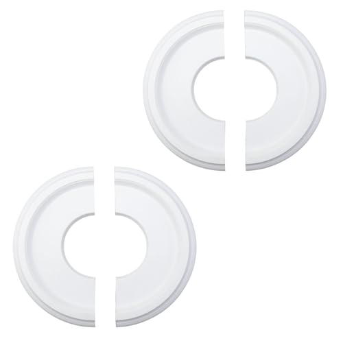 Image of Semetall 2Pcs Lighting PU Ceiling Medallion White 10 inches