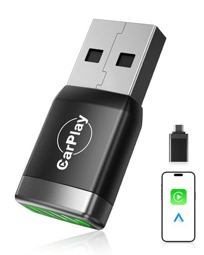 2026 AdvancedWityEye Mini CarPlay and Android Auto Wireless Adapter V5.3 Bluetooth Dual Band WiFi 6 Fast & Stable Connection USB C/A for Apple iPhone iOS 10+ Smartphone Android 11+