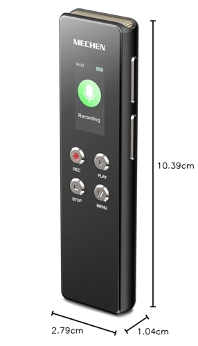 MECHEN 128GB Digitale Diktiergerät, One-Touch-Aufnahme, Sprachsteuerung, 1536kbps Tragbares Voice Recorder, USB C, für Interviews/Klassen/Meeting (128, GB)