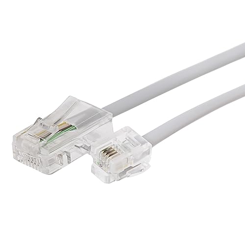 Maplin RJ11 Connector to RJ45 Plug Telephone Cable, 1m White