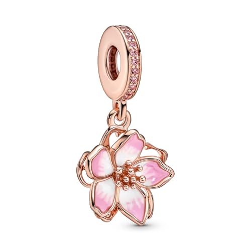 PANDORA Cherry Blossom Dangle Charm - Gift for Her - Compatible Moments Rose with Cubic Zirconia & Enamel - With Gift Box2
