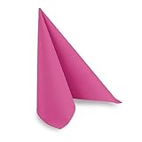 Hypafol Airlaid-Serviette fuchsia | 50 St. | unterschiedliche Farben für jeden Anlass | 40 x 40 cm | abgestimmt auf Einrichtung & Dekoration | für Gastronomie und Zuhause
