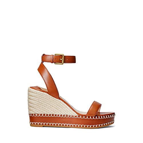 Image of Lauren Ralph Lauren Hilarie Burnished Leather Espadrille