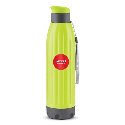 Kool Windsor 900 Thermoware I Cold PU Insulated Water Bottle 700 ml, Leak Proof Flip Top Lid I for Office, Gym, School I Neon Green