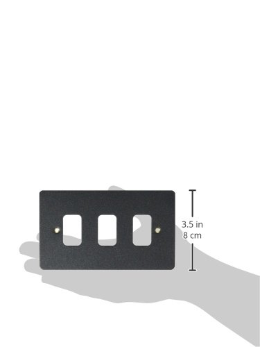 MK Edge K14333LBK 3-Module Grid Frontplate - Lustrous Black - Image 2