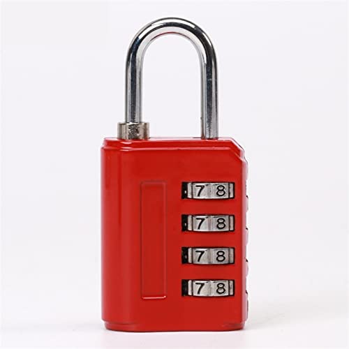 Candado de combinación de 4 dígitos de aleación de aluminio para maleta y equipaje de viaje, rojo 4
